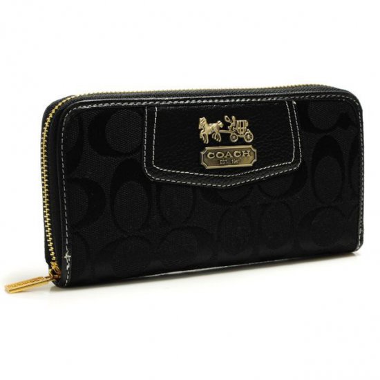 Coach Logo In Signature Large Black Wallets BFW | Coach Outlet Canada